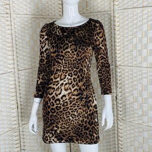 Vintage St John leopard Print Knit Dress, 8.